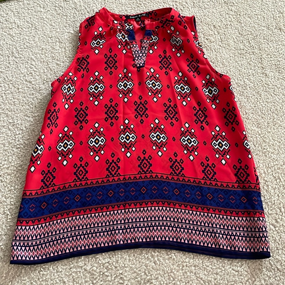 Pattern blouse tank top